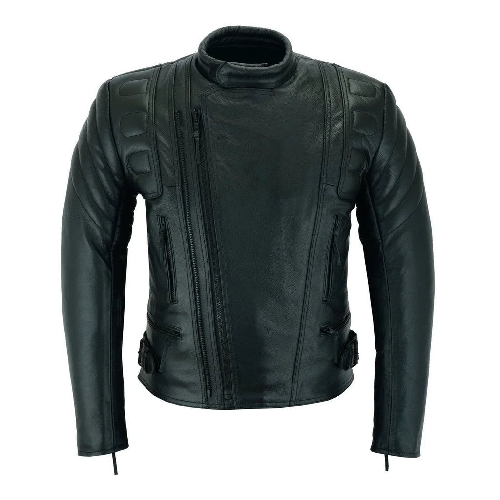 Moto Jacket Men’s Black Cowhide Limo Biker Design