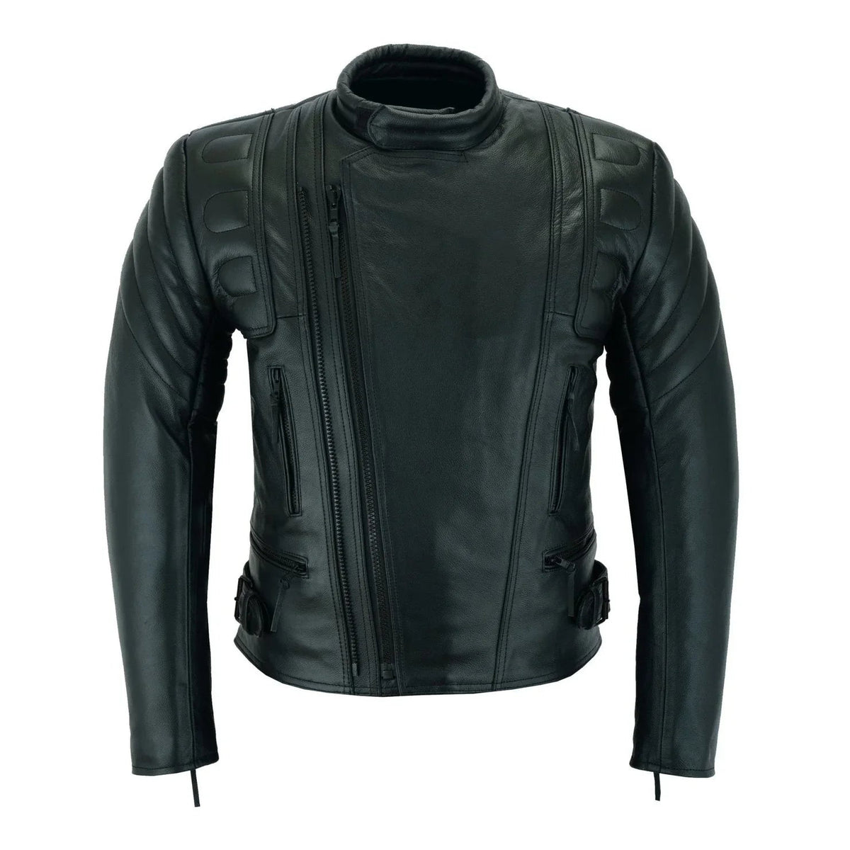 Moto Jacket Men’s Black Cowhide Limo Biker Design