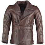 Eddie Leather Racer Jacket with CE Armor and 3-Way Collar Style