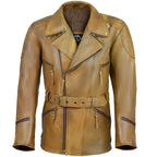 Eddie Leather Racer Jacket with CE Armor and 3-Way Collar Style