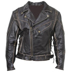 Moto Mens Leather Jacket with Removable CE Armour