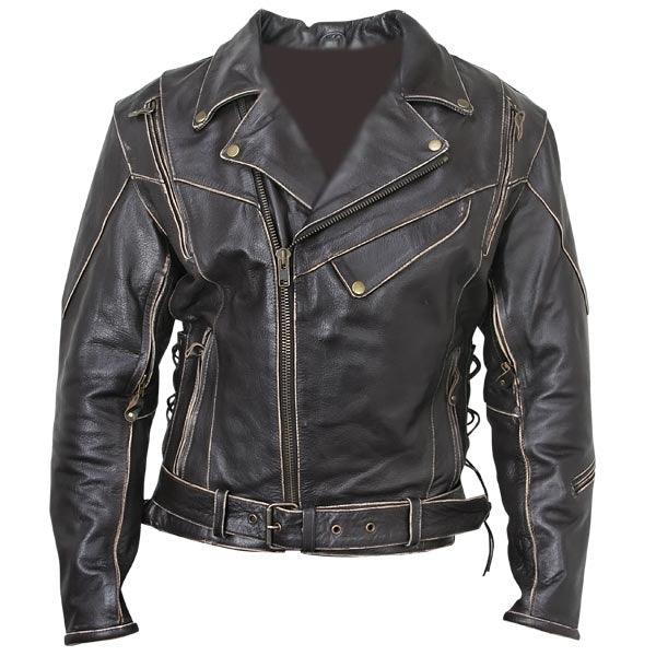 Moto Mens Leather Jacket with Removable CE Armour