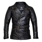 Eddie Leather Racer Jacket with CE Armor and 3-Way Collar Style
