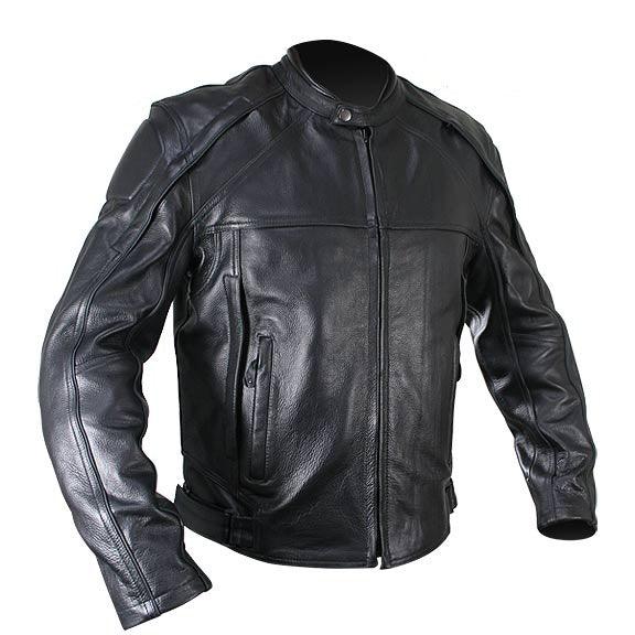 Black Cowhide Biker Style Men's Motorcycle Jackets