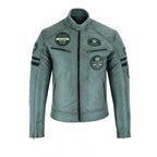 Men’s Leather Biker Jacket with Removable Thermal Lining