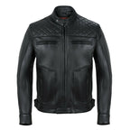 Quilted Cowhide Vintage Biker Jacket for Motorcycle Wear