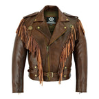 Rustic Vintage Biker Jackets with Fringe and Conchos