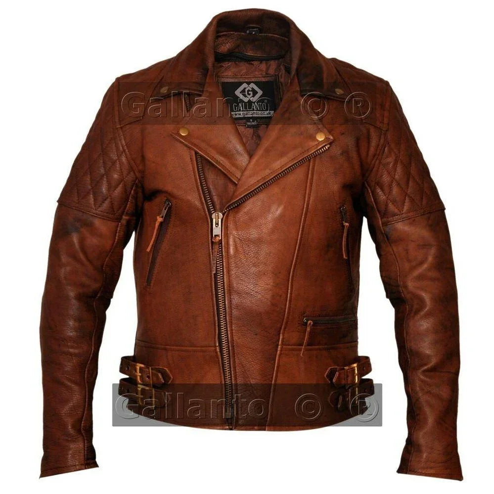 Bike Riding Jackets with Crossed Padded Biker Style