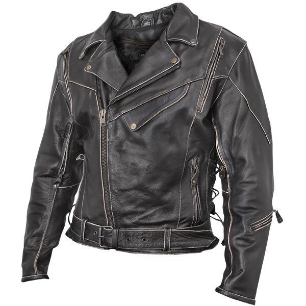 Moto Mens Leather Jacket with Removable CE Armour