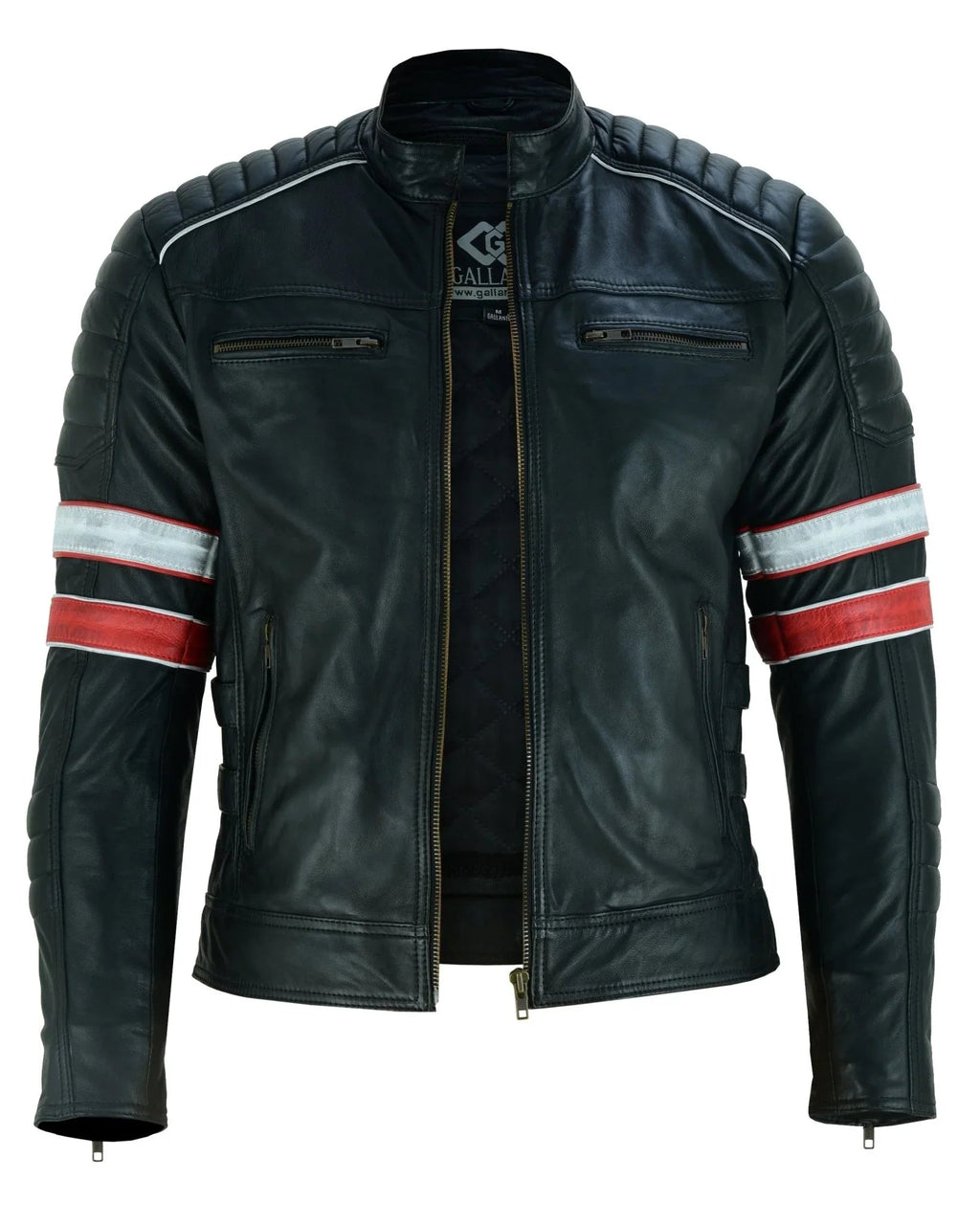 Retro Bike Leather Jackets with Removable Double Lining