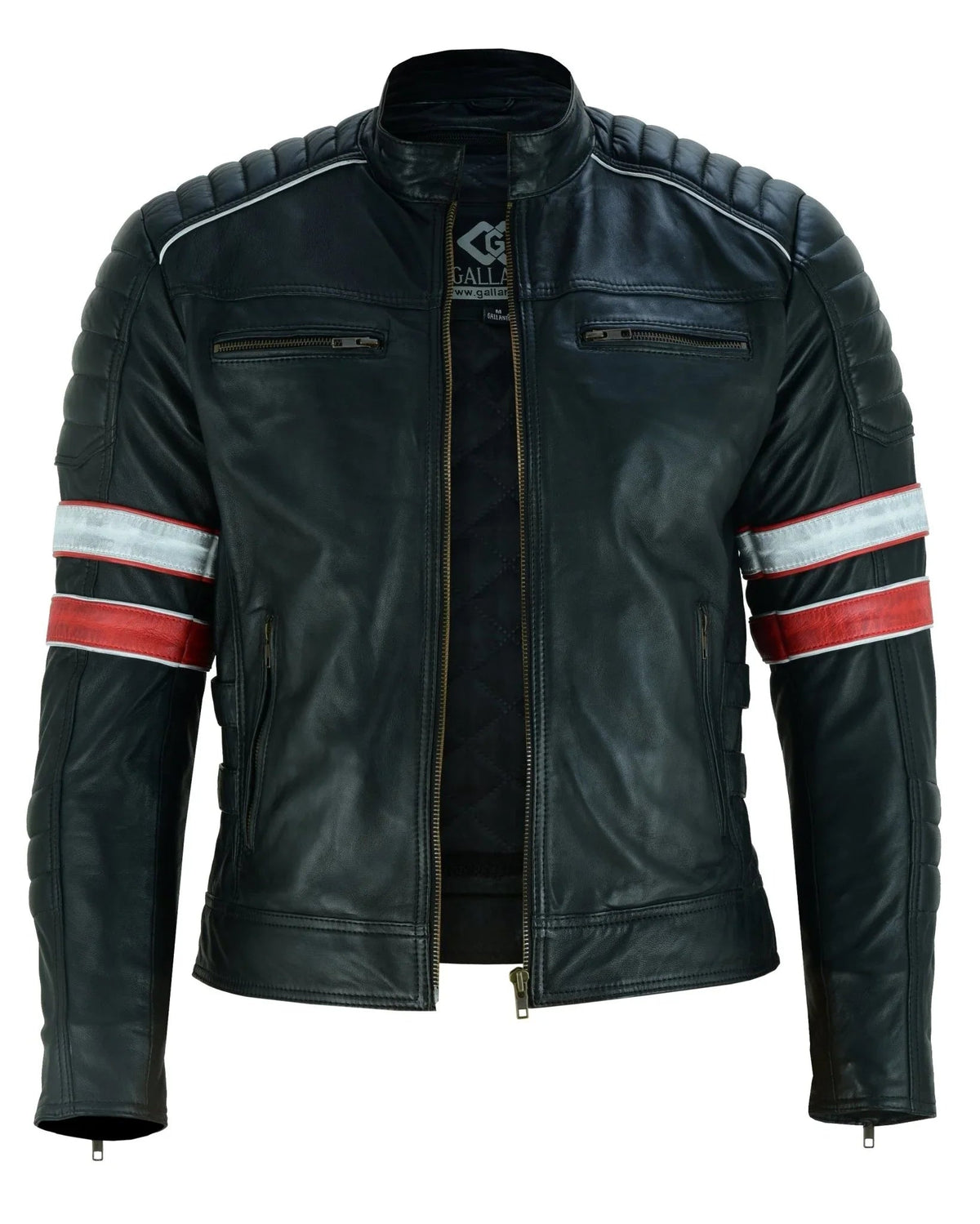 Retro Bike Leather Jackets with Removable Double Lining