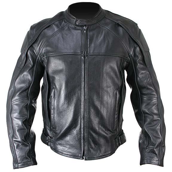 Black Cowhide Biker Style Men's Motorcycle Jackets