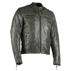 Grey Collarless Style with Thermal Liner Moto Jackets