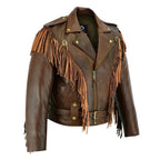 Rustic Vintage Biker Jackets with Fringe and Conchos