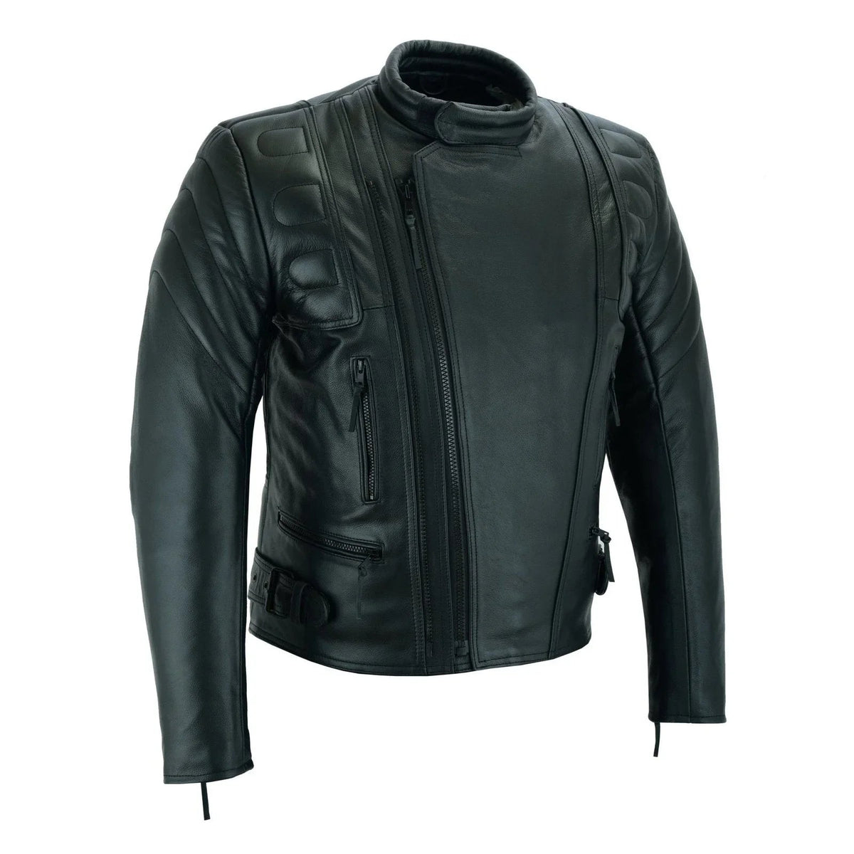 Moto Jacket Men’s Black Cowhide Limo Biker Design