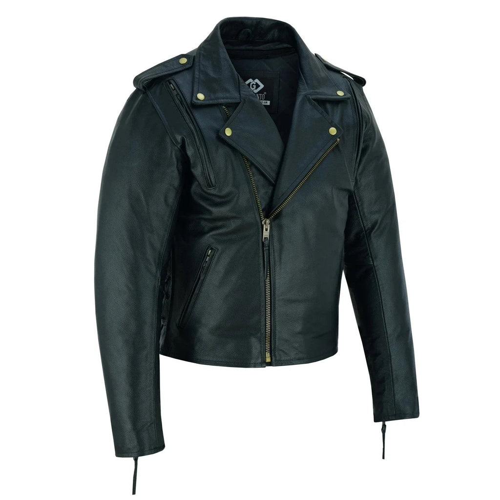 Men's Leather Riding Jacket with Removable Thermal Liner