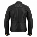 Men’s Leather Jackets with Quilted Racer Styling