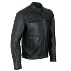 Quilted Cowhide Vintage Biker Jacket for Motorcycle Wear