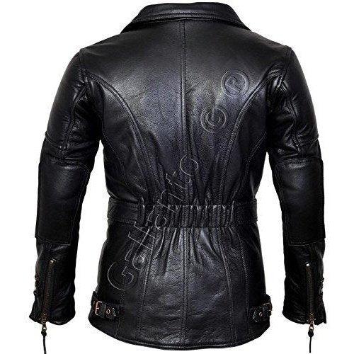 Eddie Leather Racer Jacket with CE Armor and 3-Way Collar Style