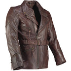 Eddie Leather Racer Jacket with CE Armor and 3-Way Collar Style