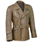 Eddie Leather Racer Jacket with CE Armor and 3-Way Collar Style