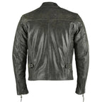 Grey Collarless Style with Thermal Liner Moto Jackets