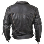 Moto Mens Leather Jacket with Removable CE Armour