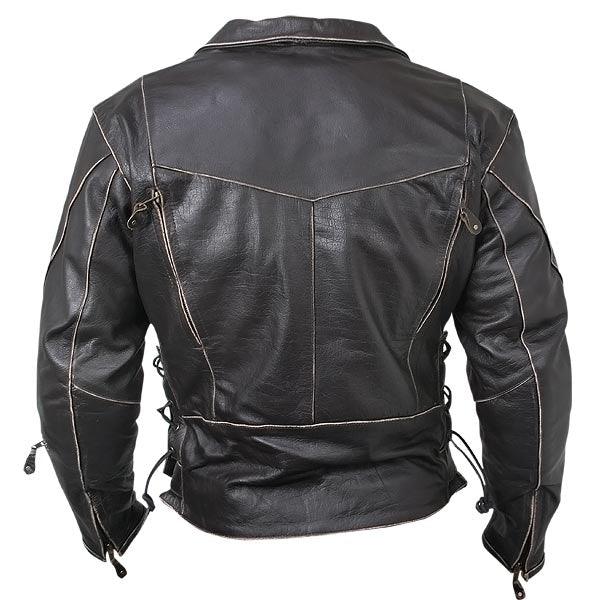 Moto Mens Leather Jacket with Removable CE Armour