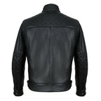 Quilted Cowhide Vintage Biker Jacket for Motorcycle Wear