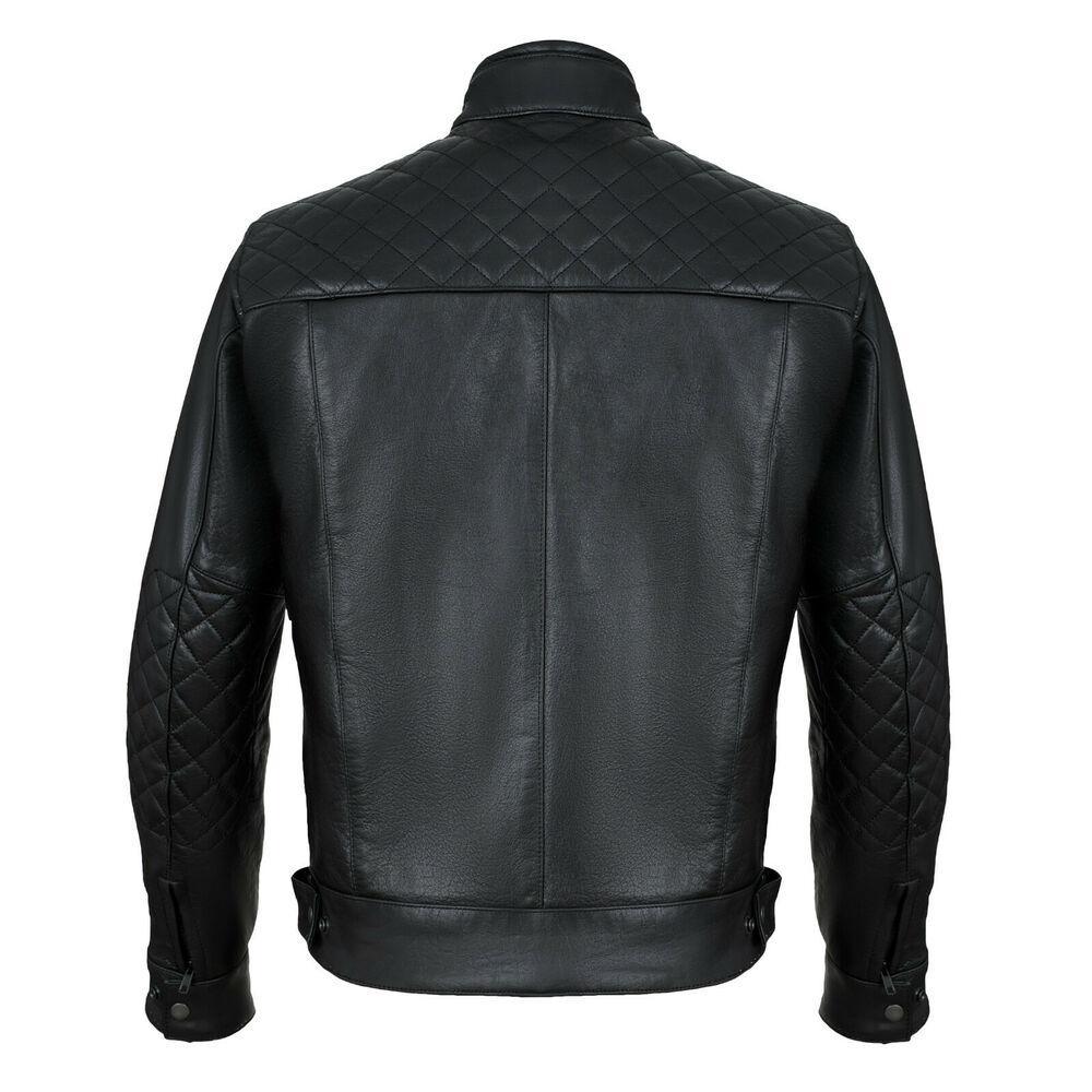 Quilted Cowhide Vintage Biker Jacket for Motorcycle Wear