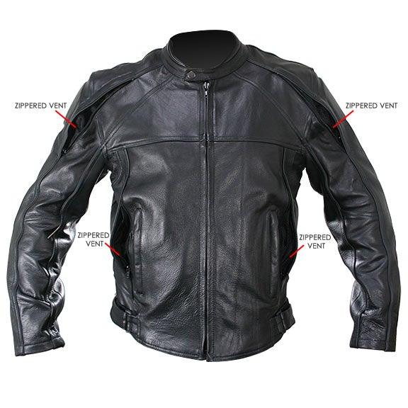 Black Cowhide Biker Style Men's Motorcycle Jackets