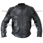 Black Cowhide Biker Style Men's Motorcycle Jackets