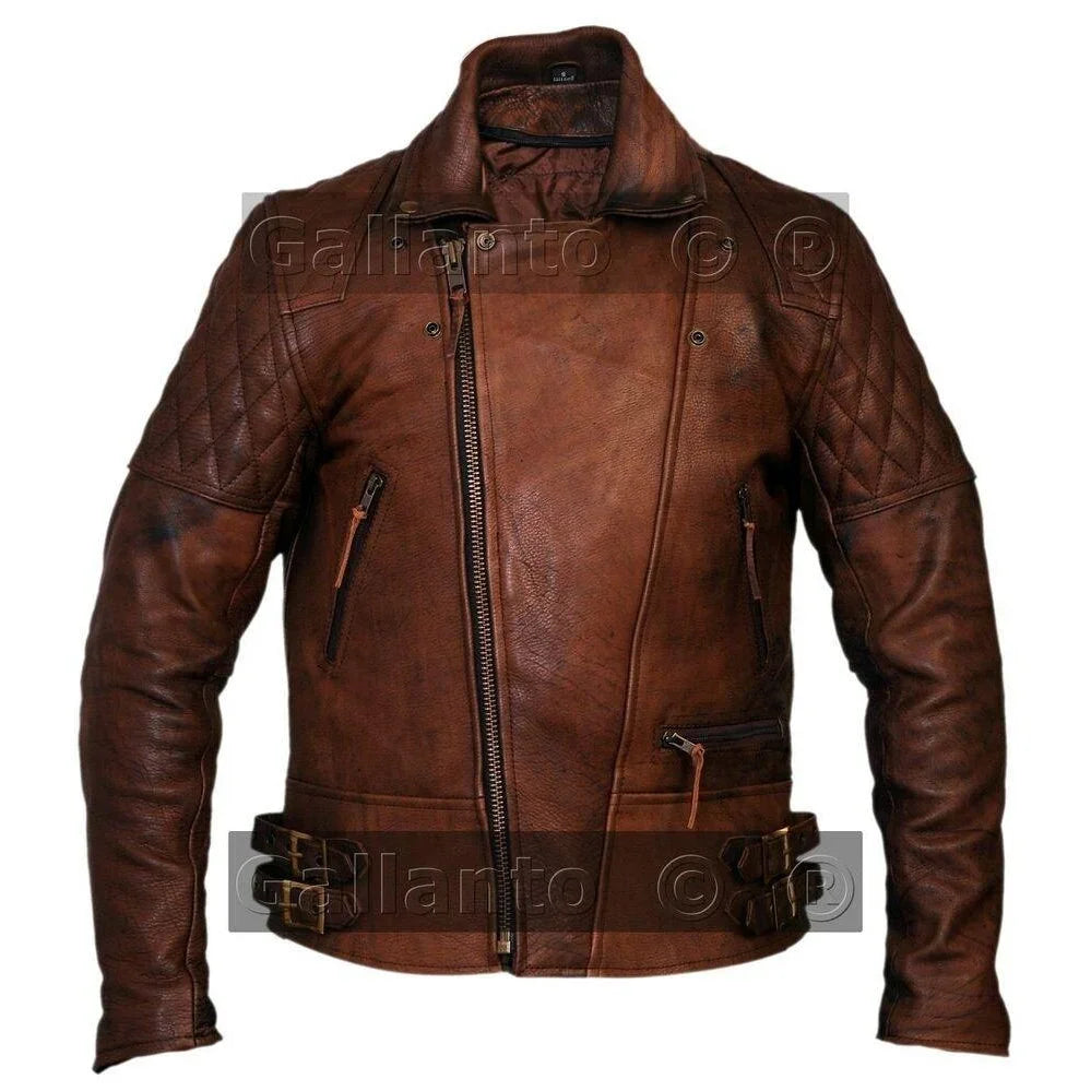 Bike Riding Jackets with Crossed Padded Biker Style