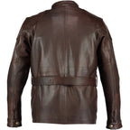 Benjamin Button Men’s Leather Motorcycle Jacket in Classic Long Length