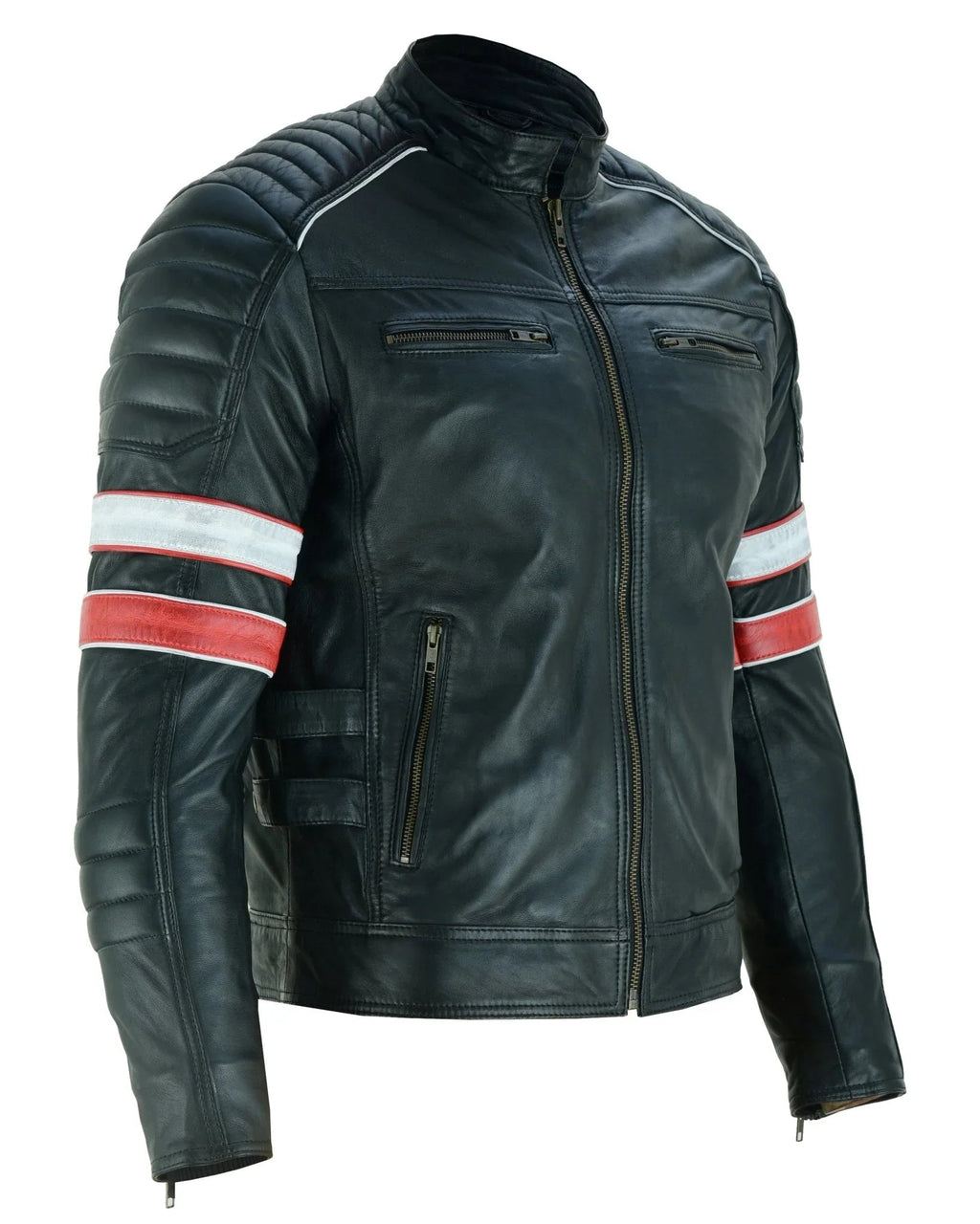 Retro Bike Leather Jackets with Removable Double Lining