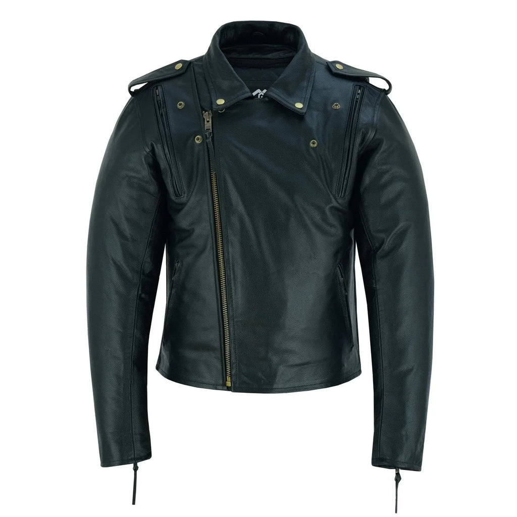 Men's Leather Riding Jacket with Removable Thermal Liner