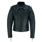 Men's Leather Riding Jacket with Removable Thermal Liner