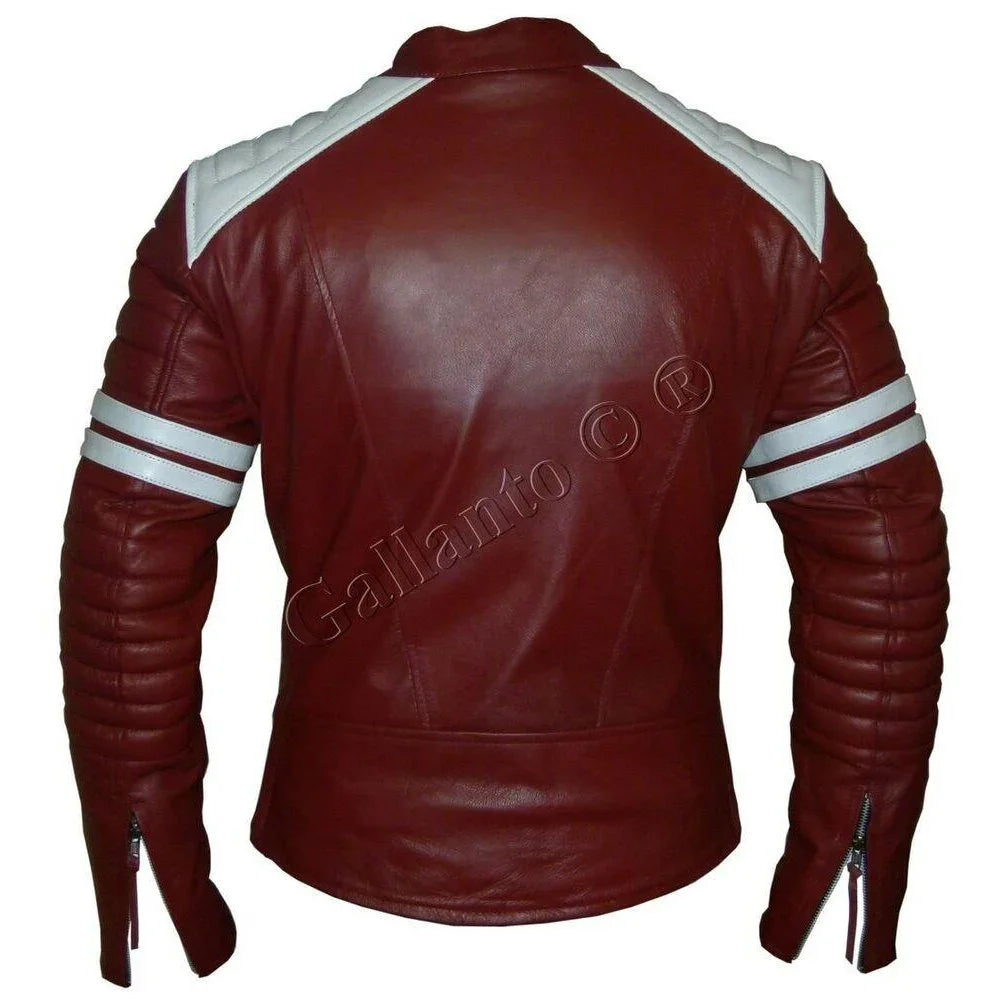 Mens Leather Moto Jacket – Fight Club-Inspired Design