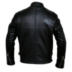 Men’s Leather Motorcycle Jacket with Armor Racer Style