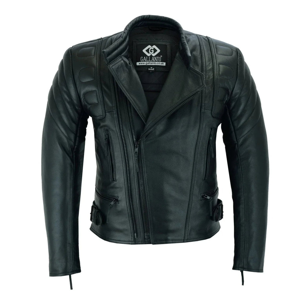 Moto Jacket Men’s Black Cowhide Limo Biker Design