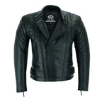 Moto Jacket Men’s Black Cowhide Limo Biker Design