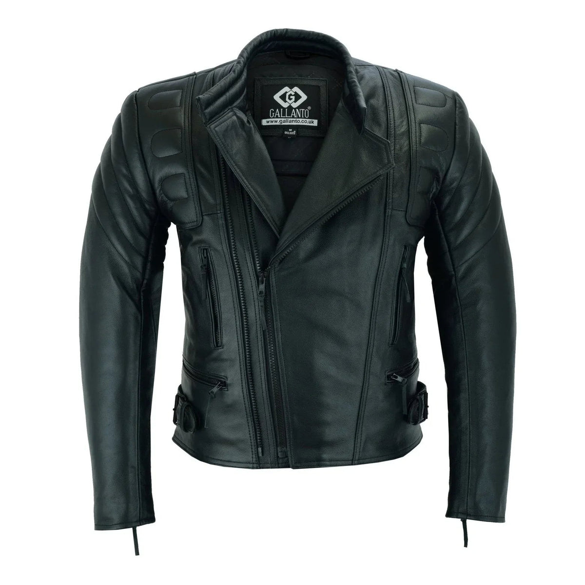Moto Jacket Men’s Black Cowhide Limo Biker Design