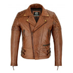 Bike Jackets for Men in Two-Tone Naked Cowhide Leather