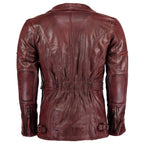 Eddie Leather Racer Jacket with CE Armor and 3-Way Collar Style