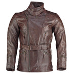 Eddie Leather Racer Jacket with CE Armor and 3-Way Collar Style