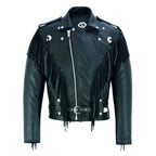 Rustic Vintage Biker Jackets with Fringe and Conchos