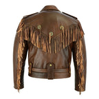 Rustic Vintage Biker Jackets with Fringe and Conchos