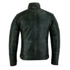 Vintage Grey Cafe Racer Leather Motorcycle Jacket