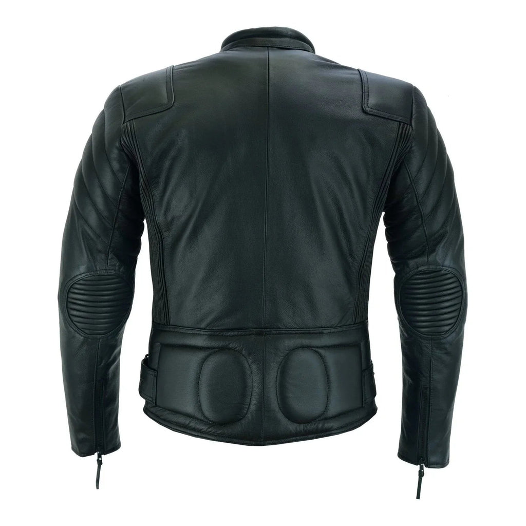 Moto Jacket Men’s Black Cowhide Limo Biker Design