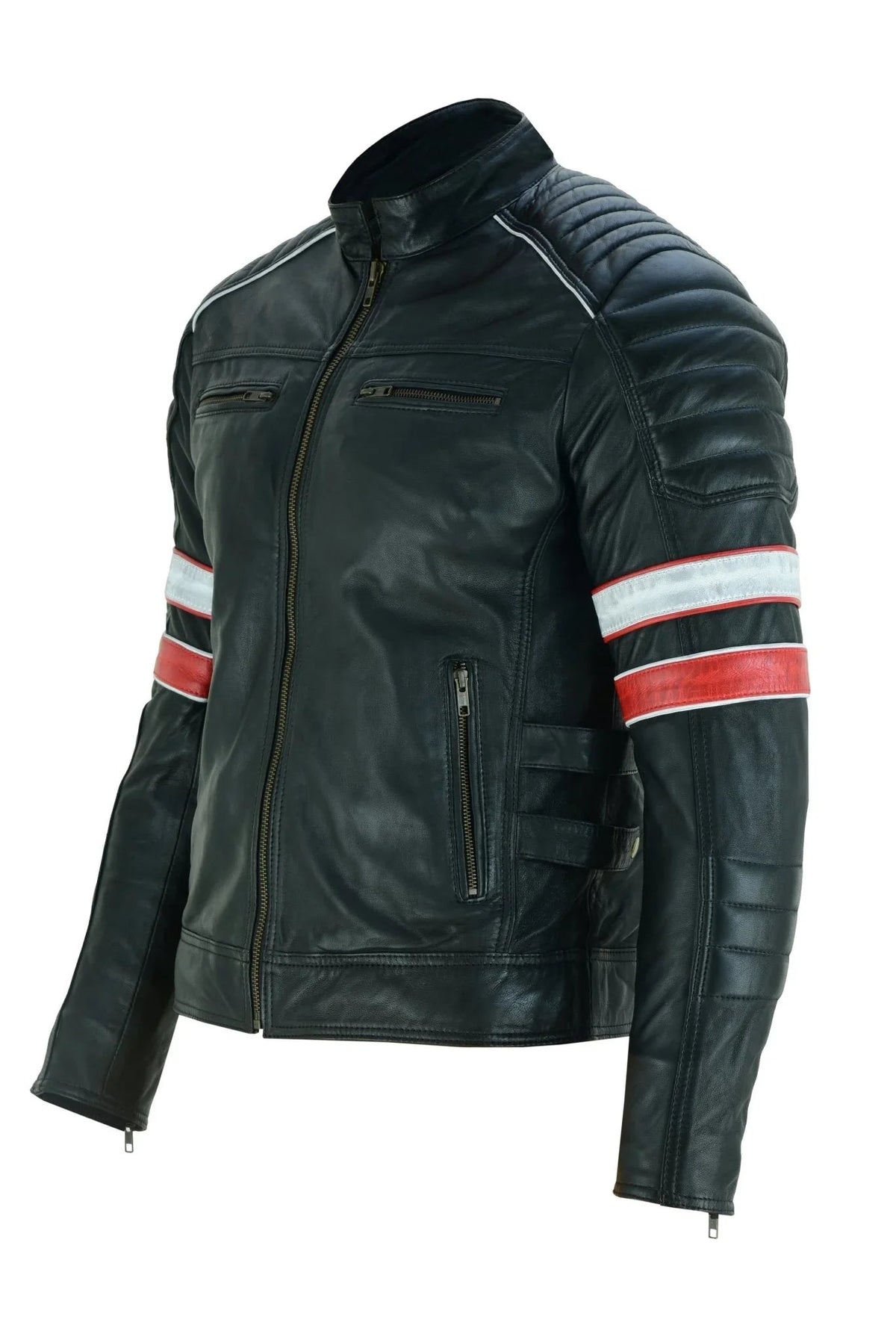 Retro Bike Leather Jackets with Removable Double Lining